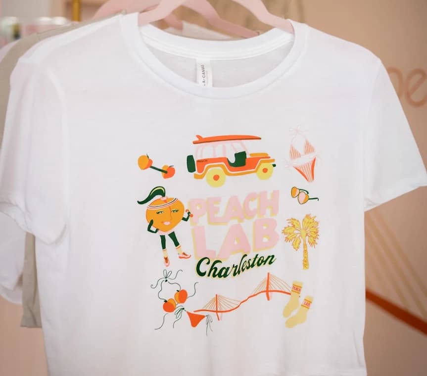 Peach Lab Charleston custom apparel by Fresh Local Tees